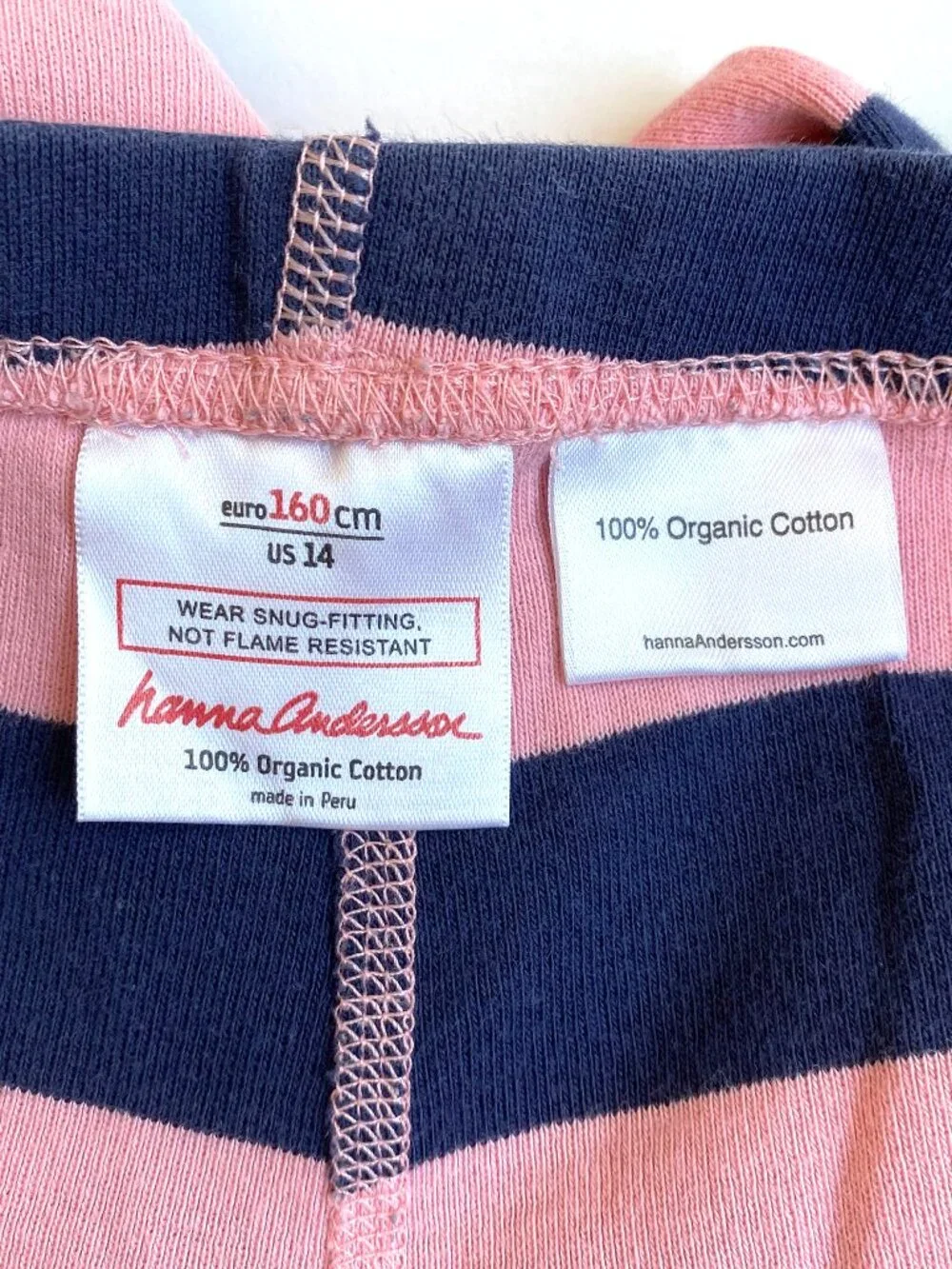 Hanna Andersson Girls Long John Pajama Set Size 14 160 Organic Cotton Cat Winter